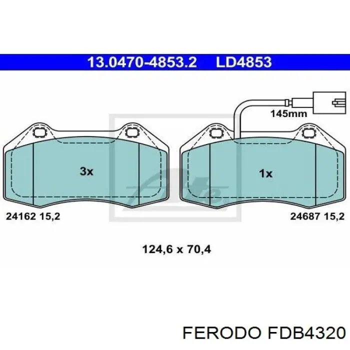 FDB4320 Ferodo Передні гальмівні колодки