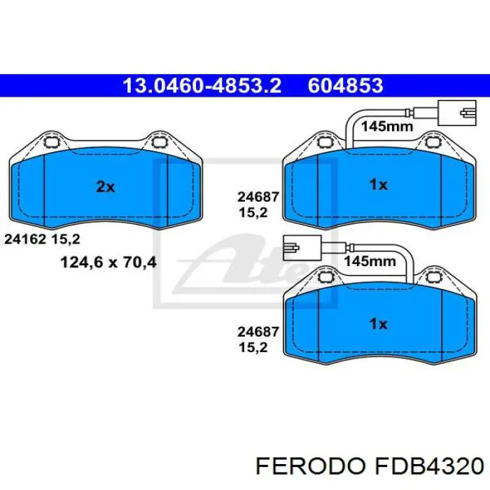Гальмівні колодки Ferodo FDB4320 ціна, від 29.94 USD