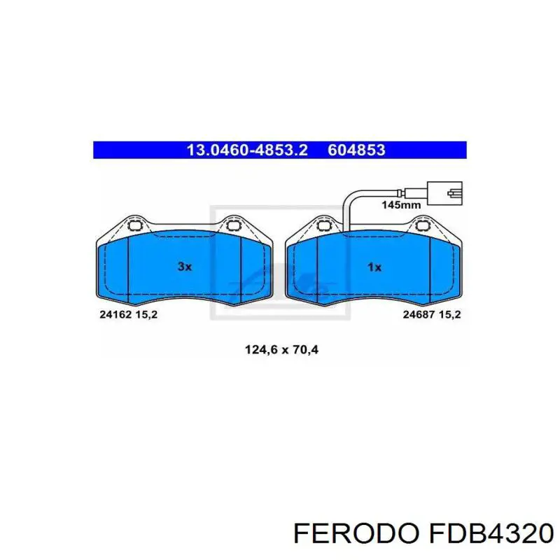 Купити FDB4320 Ferodo Колодки гальмівні передні, дискові