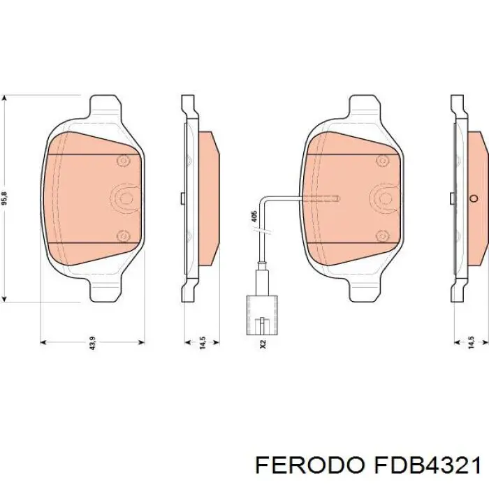 FDB4321 Ferodo Передні гальмівні колодки