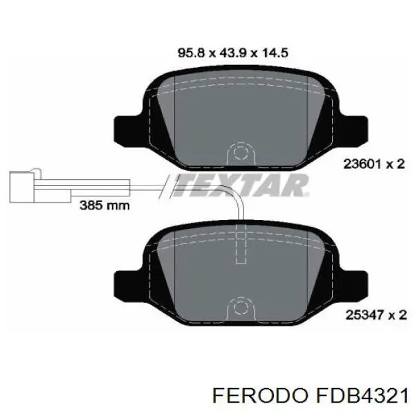 Гальмівні колодки Ferodo FDB4321 ціна, від 28.63 USD