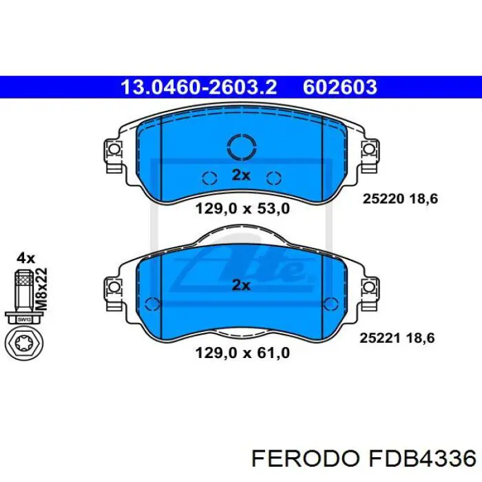 Гальмівні колодки Ferodo FDB4336 ціна, від 31.11 USD