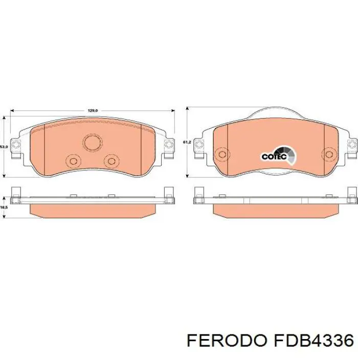 Купити FDB4336 Ferodo Колодки гальмівні передні, дискові