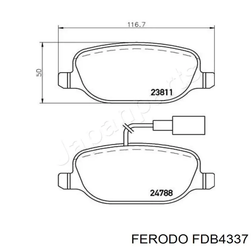 Задні гальмівні колодки FDB4337 Ferodo