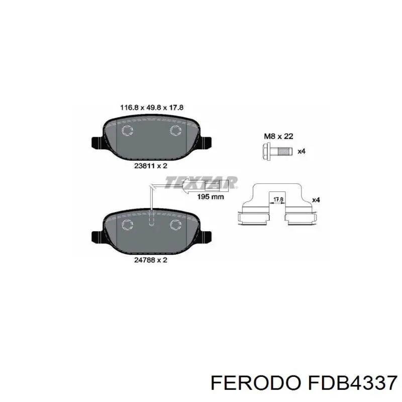 Купити FDB4337 Ferodo Задні колодки