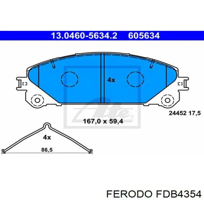 Колодки гальмівні передні, дискові FDB4354 Ferodo