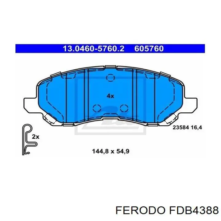 Купити FDB4388 Ferodo Колодки гальмівні передні, дискові