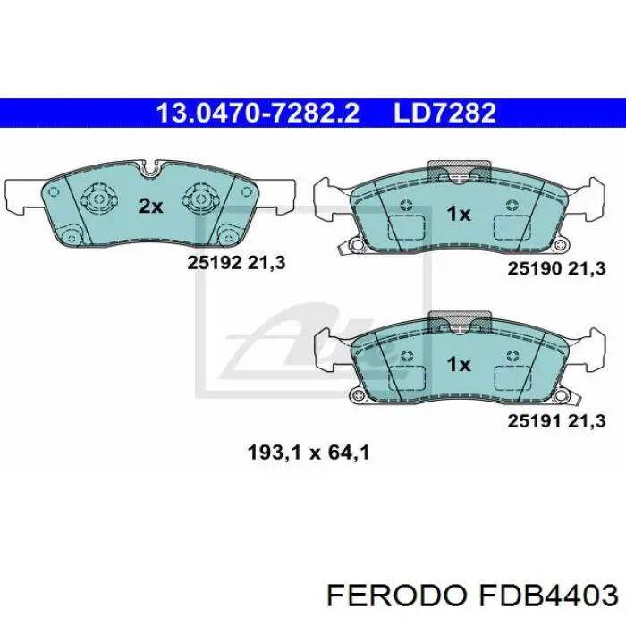 Купити FDB4403 Ferodo Колодки гальмівні передні, дискові