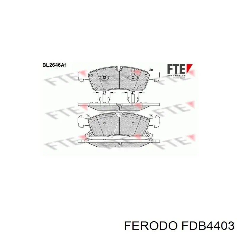 FDB4403 Ferodo колодки гальмівні передні, дискові