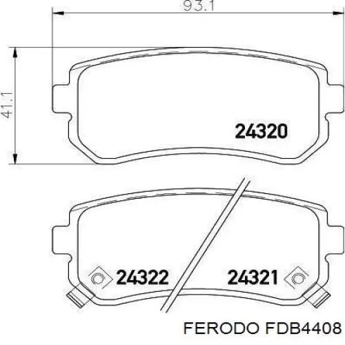 Задні дискові колодки Ferodo FDB4408