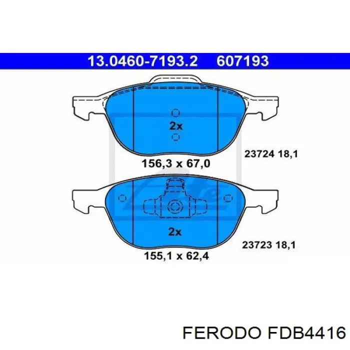 Гальмівні колодки Ferodo FDB4416 ціна, від 40.42 USD
