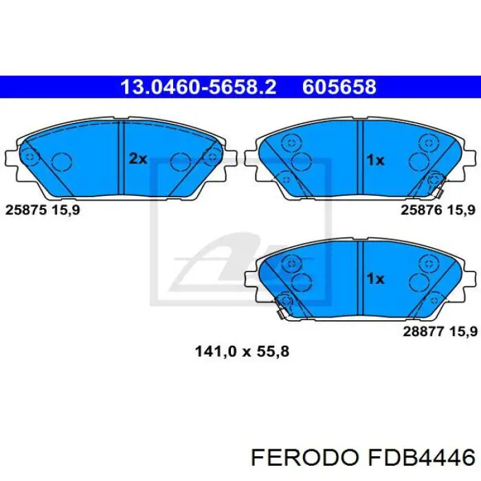 Гальмівні колодки Ferodo FDB4446 ціна, від 35.98 USD