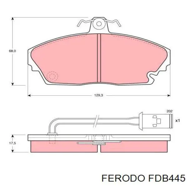 Колодки гальмівні передні, дискові FDB445 Ferodo