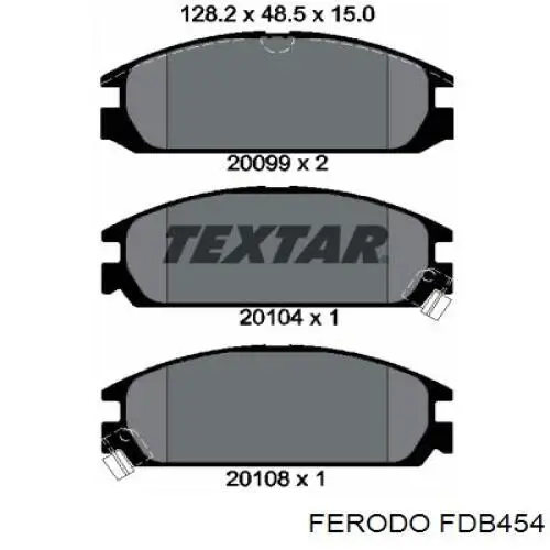 Колодки гальмівні передні, дискові FDB454 Ferodo