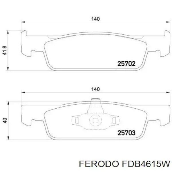 FDB4615W Ferodo Передні гальмівні колодки