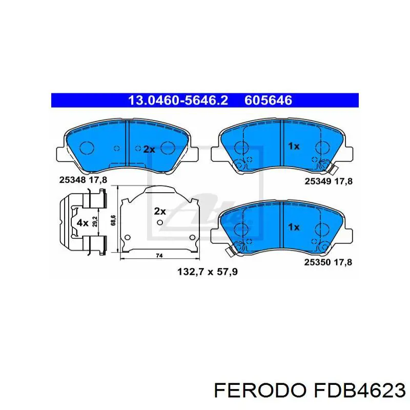 Колодки гальмівні передні, дискові FDB4623 Ferodo