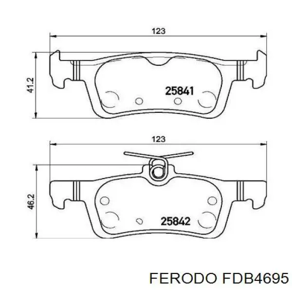 FDB4695 Ferodo Колодки гальмівні задні, дискові