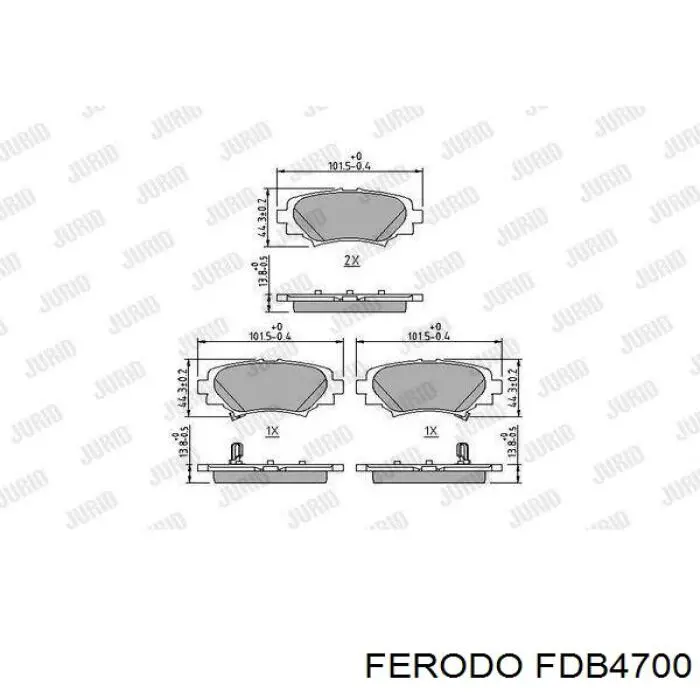 Задні гальмівні колодки FDB4700 Ferodo