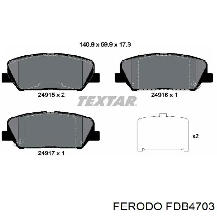 FDB4703 Ferodo колодки гальмівні передні, дискові
