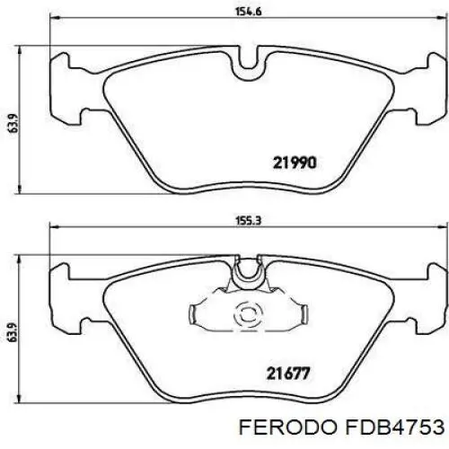 Купити FDB4753 Ferodo Колодки гальмівні передні, дискові