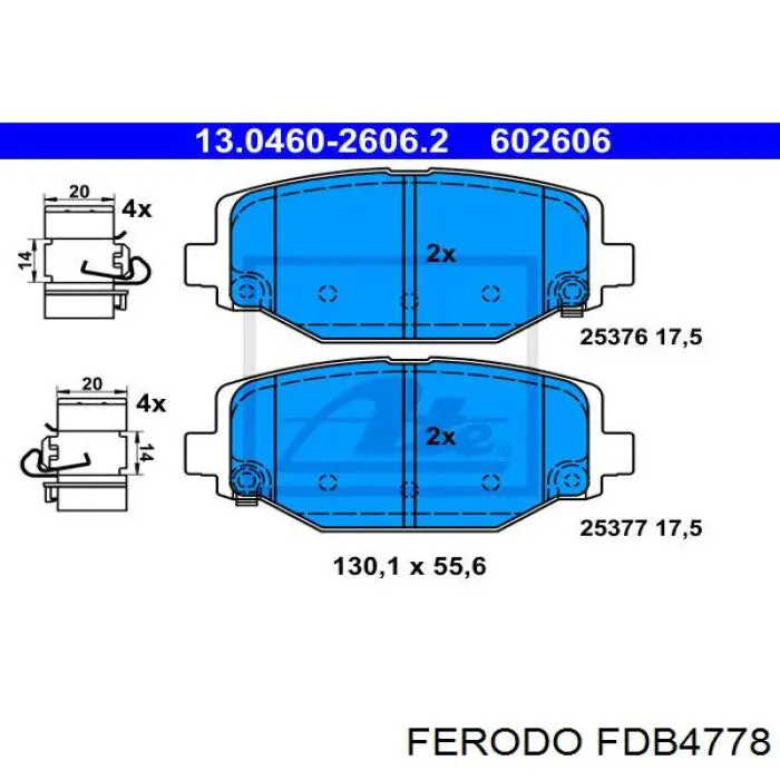 Задні дискові колодки Ferodo FDB4778