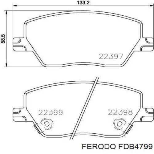 Гальмівні колодки Ferodo FDB4799 ціна, від 30.54 USD