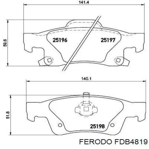 FDB4819 Ferodo Колодки гальмівні задні, дискові