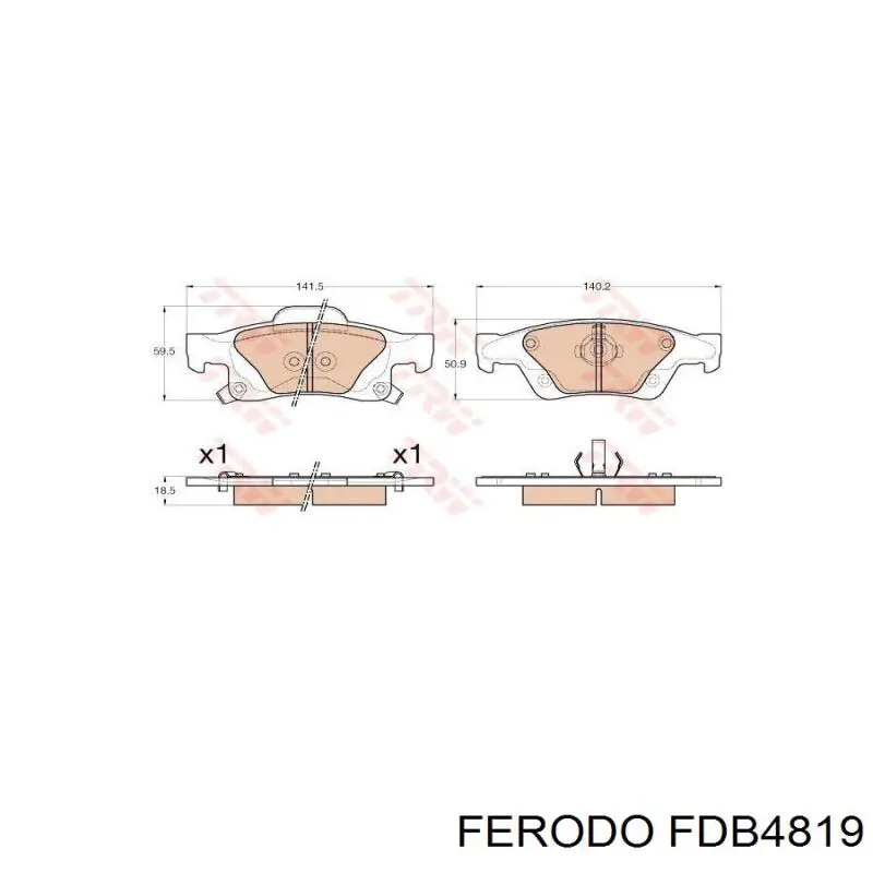 Купити FDB4819 Ferodo Задні колодки