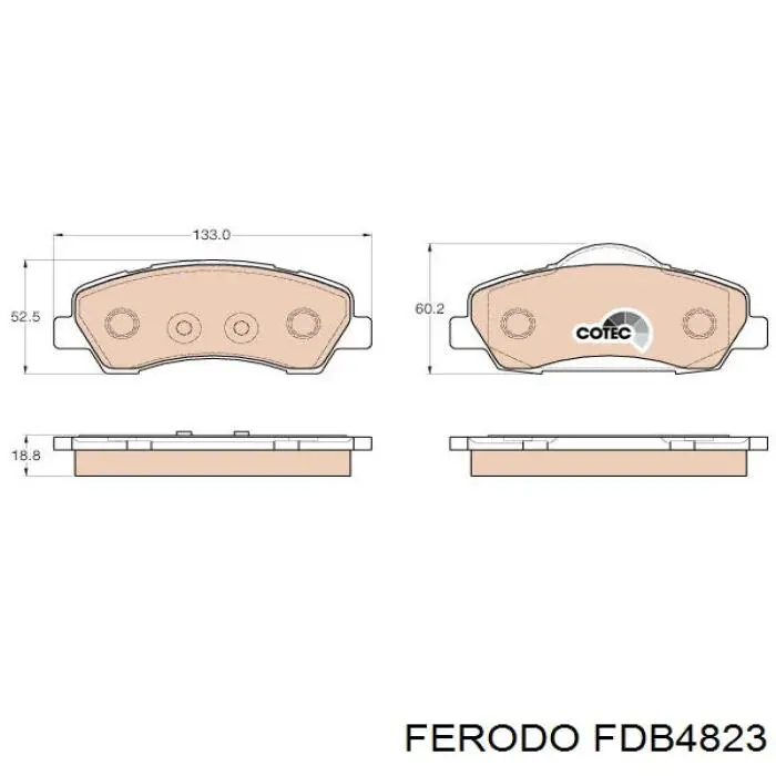 FDB4823 Ferodo Передні гальмівні колодки