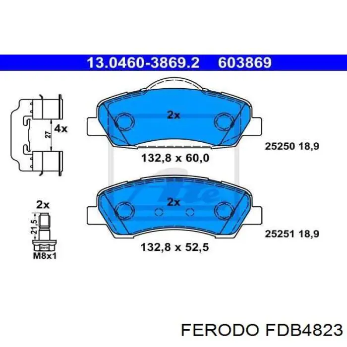 Гальмівні колодки Ferodo FDB4823 ціна, від 30.63 USD