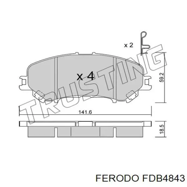 Купити FDB4843 Ferodo Колодки гальмівні передні, дискові