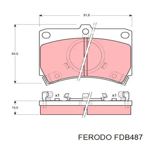 FDB487 Ferodo колодки гальмівні передні, дискові