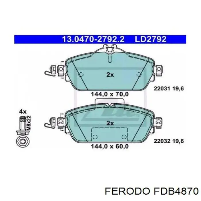 Тормозні колодки Ferodo FDB4870