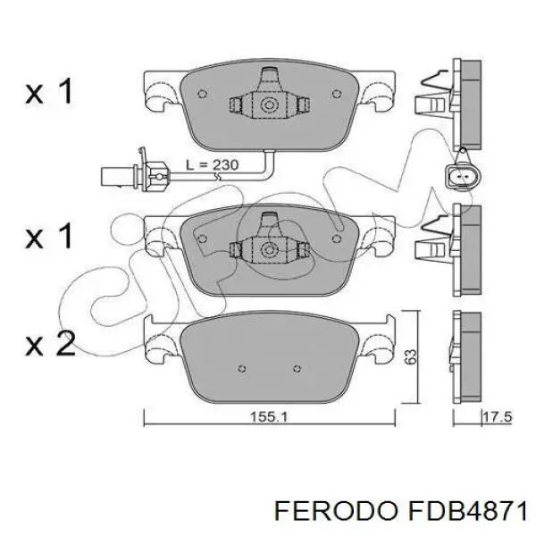 Передні тормозні колодки FDB4871 Ferodo