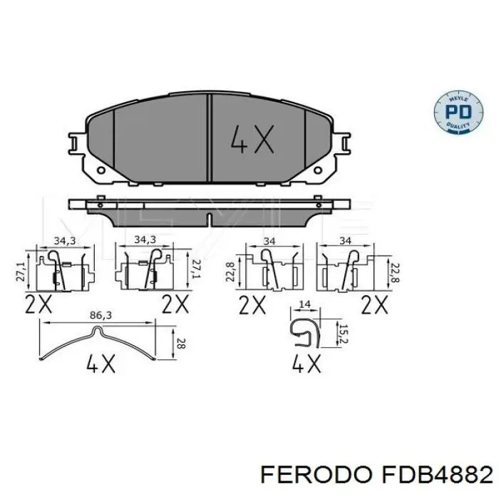 Купити FDB4882 Ferodo Колодки гальмівні передні, дискові