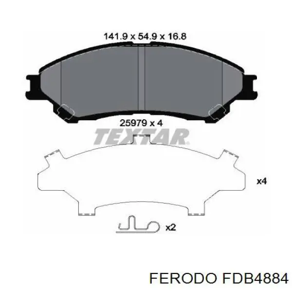 Гальмівні колодки Ferodo FDB4884 ціна, від 39.26 USD