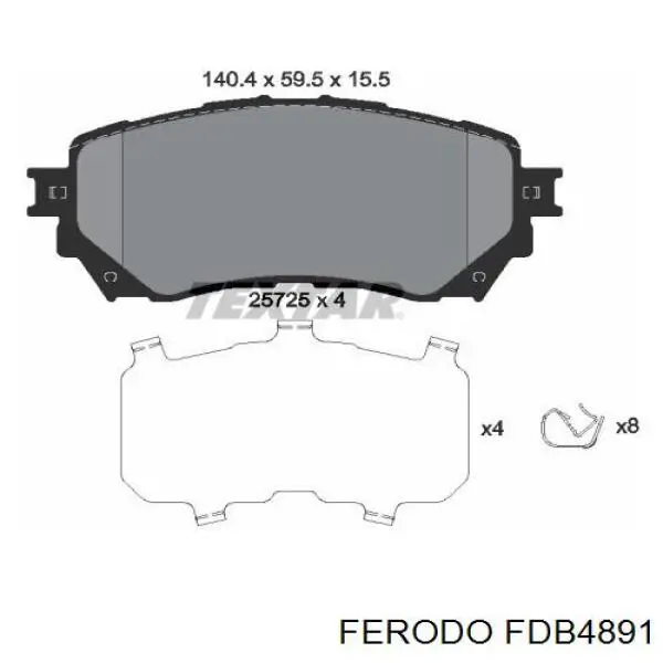 Гальмівні колодки Ferodo FDB4891 ціна, від 27.60 USD