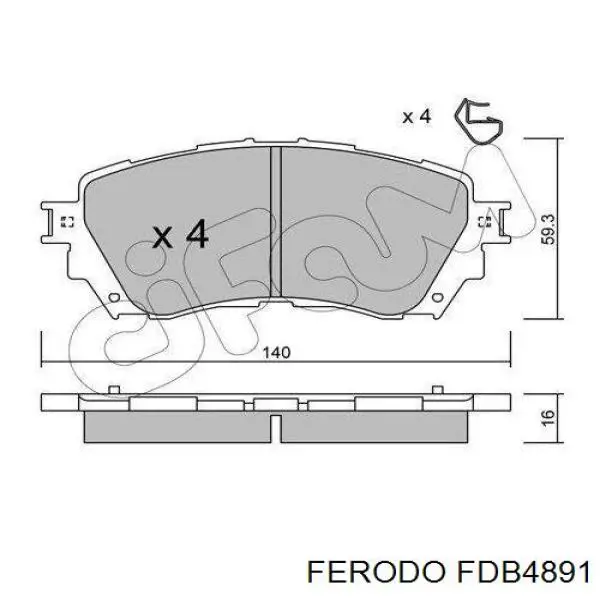 Купити FDB4891 Ferodo Колодки гальмівні передні, дискові