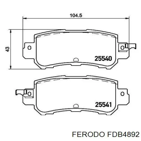 Задні дискові колодки Ferodo FDB4892