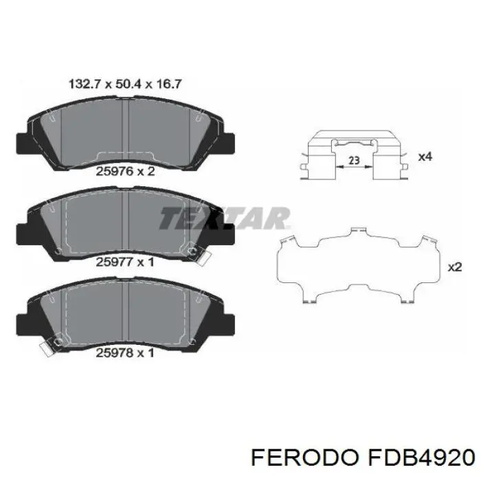 Купити FDB4920 Ferodo Колодки гальмівні передні, дискові