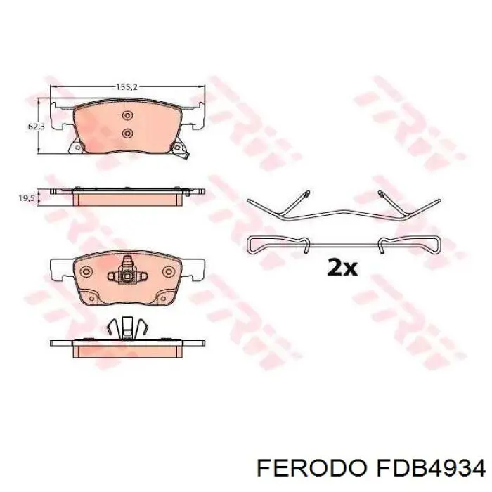 Гальмівні колодки Ferodo FDB4934 ціна, від 38.54 USD
