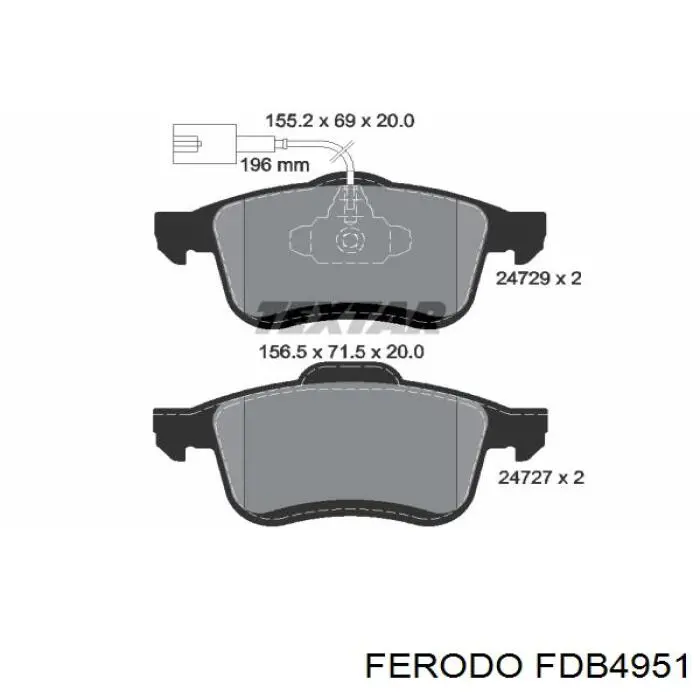 Гальмівні колодки Ferodo FDB4951 ціна, від 35.25 USD