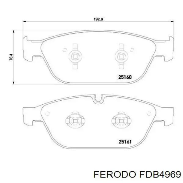 Передні тормозні колодки FDB4969 Ferodo
