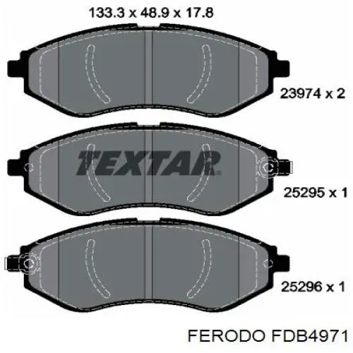 Передні тормозні колодки FDB4971 Ferodo