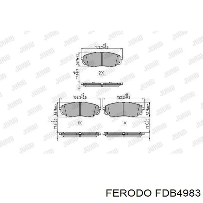 Гальмівні колодки Ferodo FDB4983 ціна, від 32.55 USD