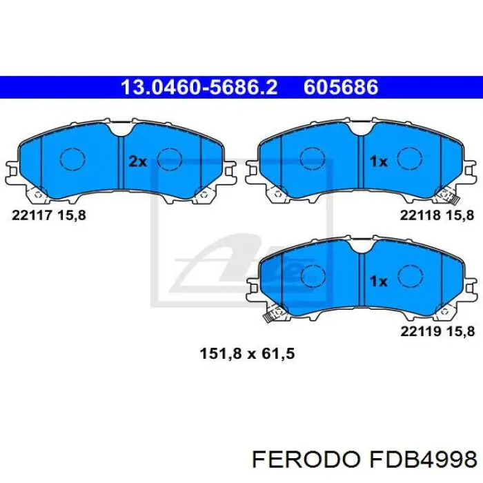 Гальмівні колодки Ferodo FDB4998 ціна, від 38.07 USD