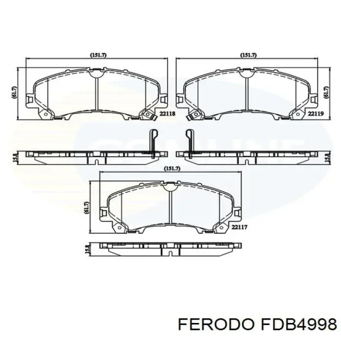 Купити FDB4998 Ferodo Колодки гальмівні передні, дискові