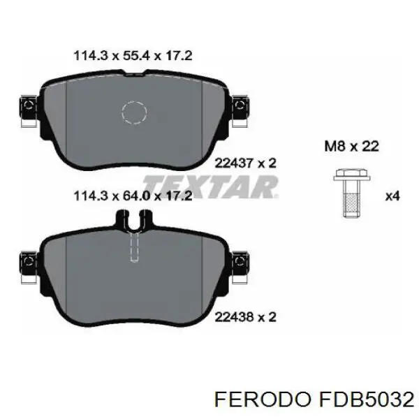 FDB5032 Ferodo Передні гальмівні колодки