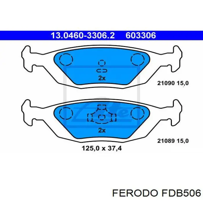 FDB506 Ferodo колодки гальмові задні, дискові