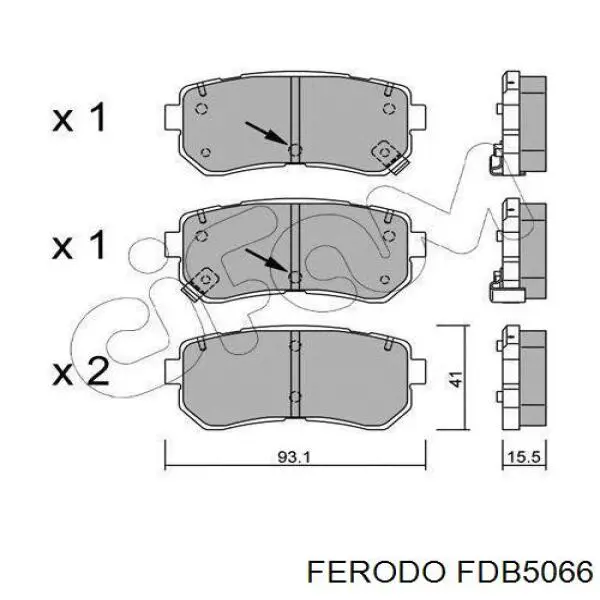 Задні гальмівні колодки Ferodo FDB5066 ціна, від 21.20 USD